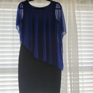 Royal blue and black cocktail dress